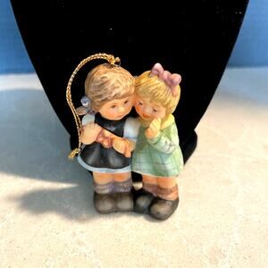 Christmas Whispers Berta Hummel Ornament Goebel 1999 2 Girls Sharing Secrets 3"